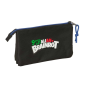 Trousse Safta Brainrot 3 compartiments noir bleu 22x12x3 cm Trousse Safta Brainrot 3 compartiments noir bleu 22x12x3 cm