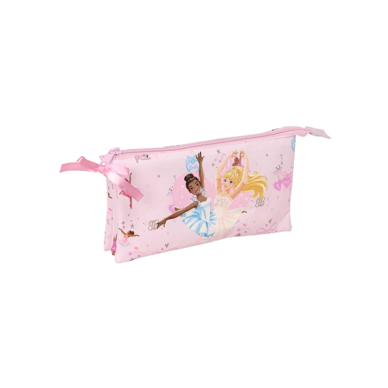 Trousse Barbie Ballet 3 compartiments rose 22x12x3 cm