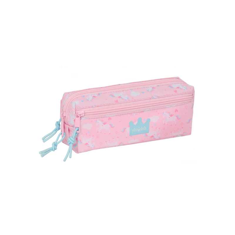 Trousse enfant Safta Glowlab 3 compartiments rose 0,98L