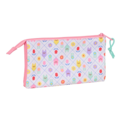 Trousse 3 compartiments Gabby's Dollhouse rose 22x12x3 cm