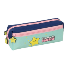 Trousse turquoise trois compartiments