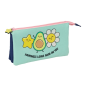 Trousse 3 compartiments turquoise clair 22x12x3cm Mr. Wonderful