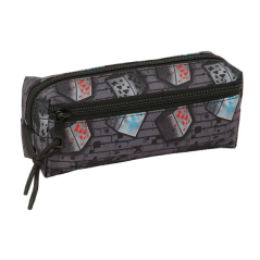 Trousse Minecraft Graffiti 3 compartiments gris 22x8,5x6 cm