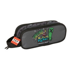 Trousse grise Minecraft deux compartiments