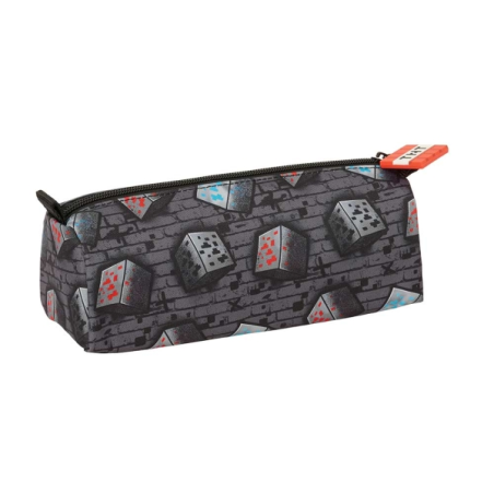 Trousse Minecraft Graffiti 1 compartiment gris 21x8x7 cm