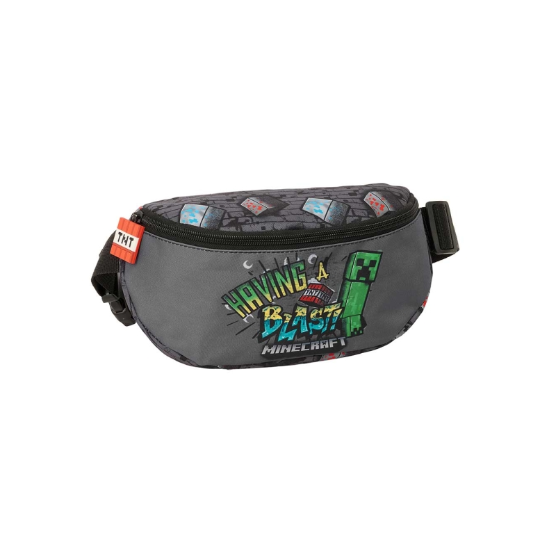 Sac banane Minecraft Graffiti gris 23x14x9 cm