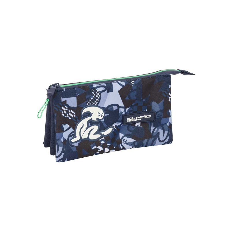 Trousse Safta El Niño 3 compartiments bleu marine 0,6L