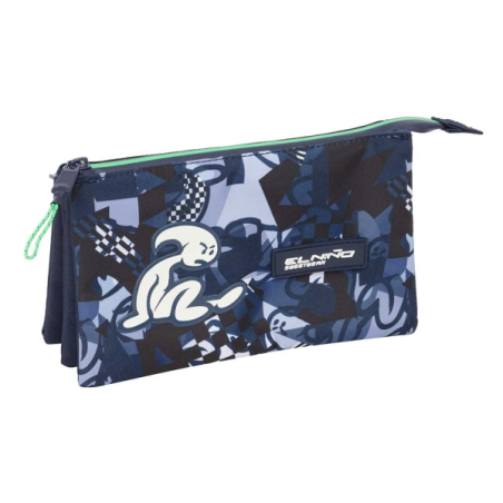 Trousse bleu marine trois compartiments