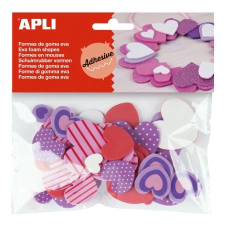 â LOT de 5 Apli AdhÃ©sif Eva Caoutchouc Formes Coeurs EstampÃ©s 40 U - Facile Ã Coller - Motif Coeur - 40 UnitÃ en stock