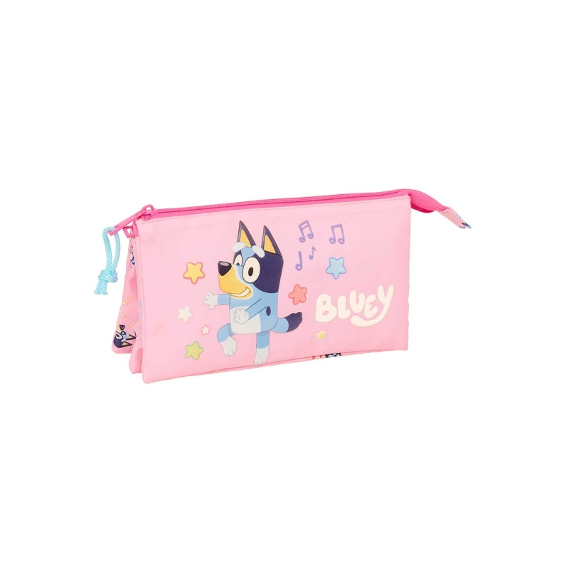 Trousse 3 compartiments Bluey Dance rose 22x12x3 cm Trousse 3 compartiments Bluey Dance rose 22x12x3 cm