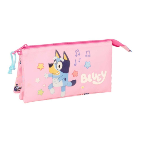 Trousse rose Bluey trois compartiments