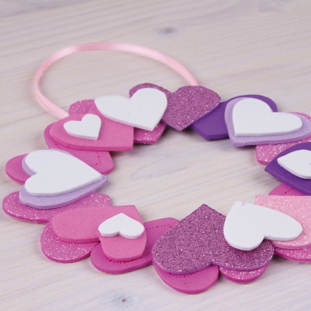 LOT de 5 Apli Adhésif Eva Caoutchouc Formes Coeurs Estampés 40 U - Facile à Coller - Motif Coeur - 40 Unités Par Paquet