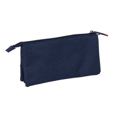 Trousse 3 compartiments Safta Spagnolo bleu nuit 22x12x3 cm