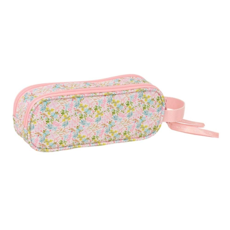 Trousse Safta VMB 2 compartiments zippés rose 210x60x80 mm