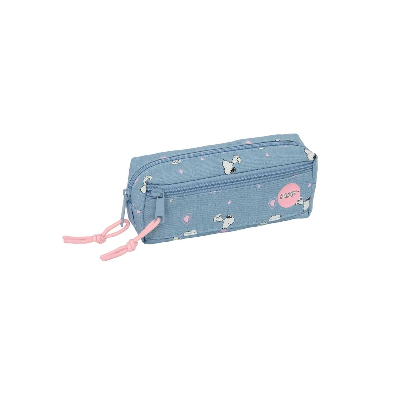 Trousse Snoopy Safta 3 compartiments bleu 0,98L 220x60x85mm