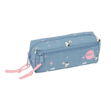 Trousse Snoopy bleue trois compartiments
