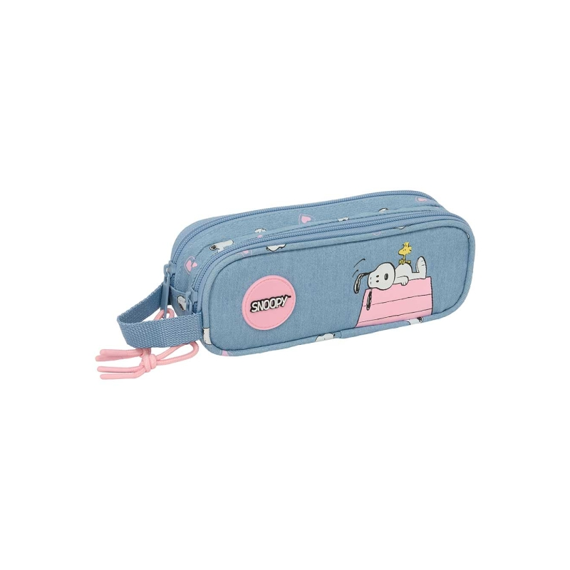 Trousse Snoopy Safta bleue 1L fermeture éclair 210x60x80 mm