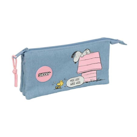 Trousse Snoopy bleue fermeture éclair