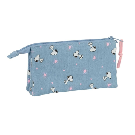 Trousse Snoopy Safta bleue 0,6L avec poche intérieure