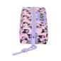 Trousse rectangulaire Kuromi Safta rose 22x4x7 cm zip élastique