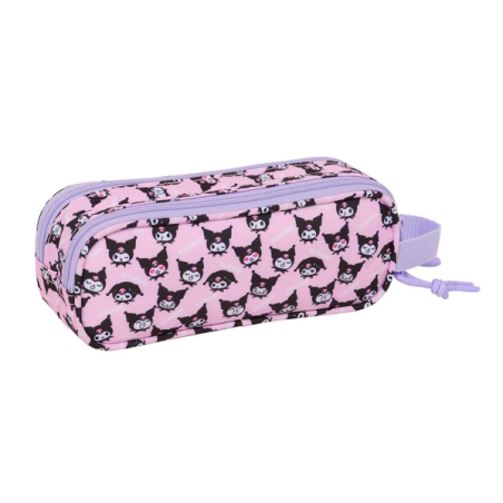 Trousse Kuromi 2 compartiments rose 21x8x6cm 1L