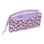 Trousse Kuromi 3 compartiments zippés rose 22x12x3 cm