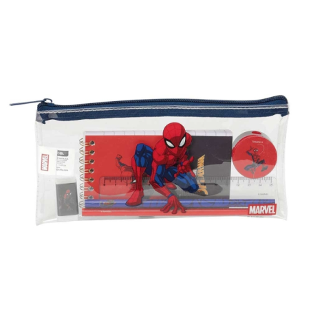 Trousse Spider-Man bleue transparente