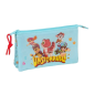 Safta Paw Patrol Dino Rescue trousse 3 compartiments bleu 22x12x3cm