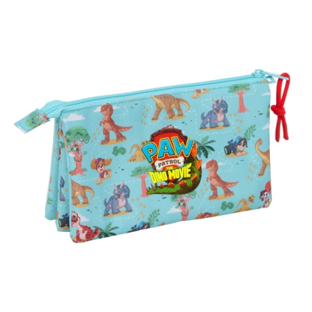 Safta Paw Patrol Dino Rescue trousse 3 compartiments bleu 22x12x3cm