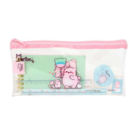Kit scolaire transparent Safta Pembe