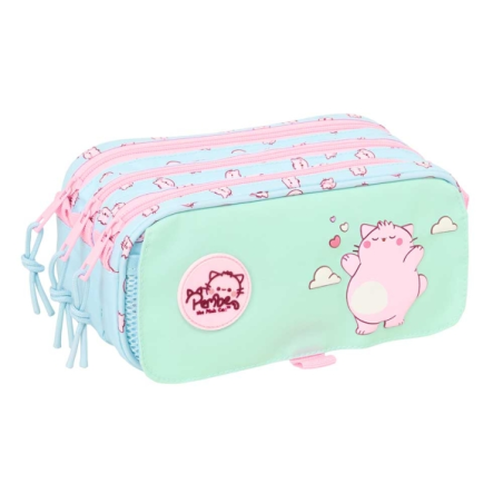 Trousse menthe chat rose bandoulière