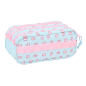 Trousse à crayons Safta Pembe Chat Rose menthe 3 compartiments