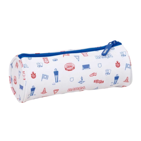 Trousse ronde F.C. Barcelona blanche 20 x 7 x 7 cm