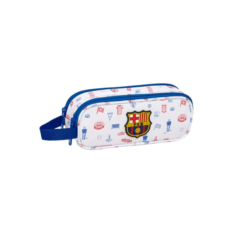 Trousse F.C. Barcelona 2 compartiments blanche 21 x 8 x 6 cm Trousse F.C. Barcelona 2 compartiments blanche 21 x 8 x 6 cm