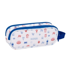 Trousse F.C. Barcelona 2 compartiments blanche 21 x 8 x 6 cm