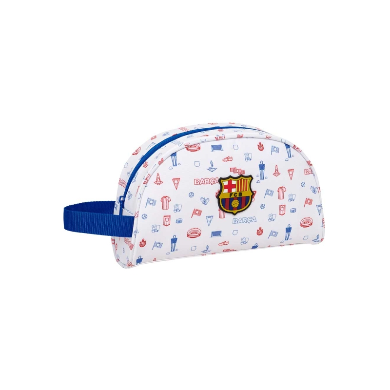 Nécessaire F.C. Barcelona blanc 26x16x9 cm poignée latérale