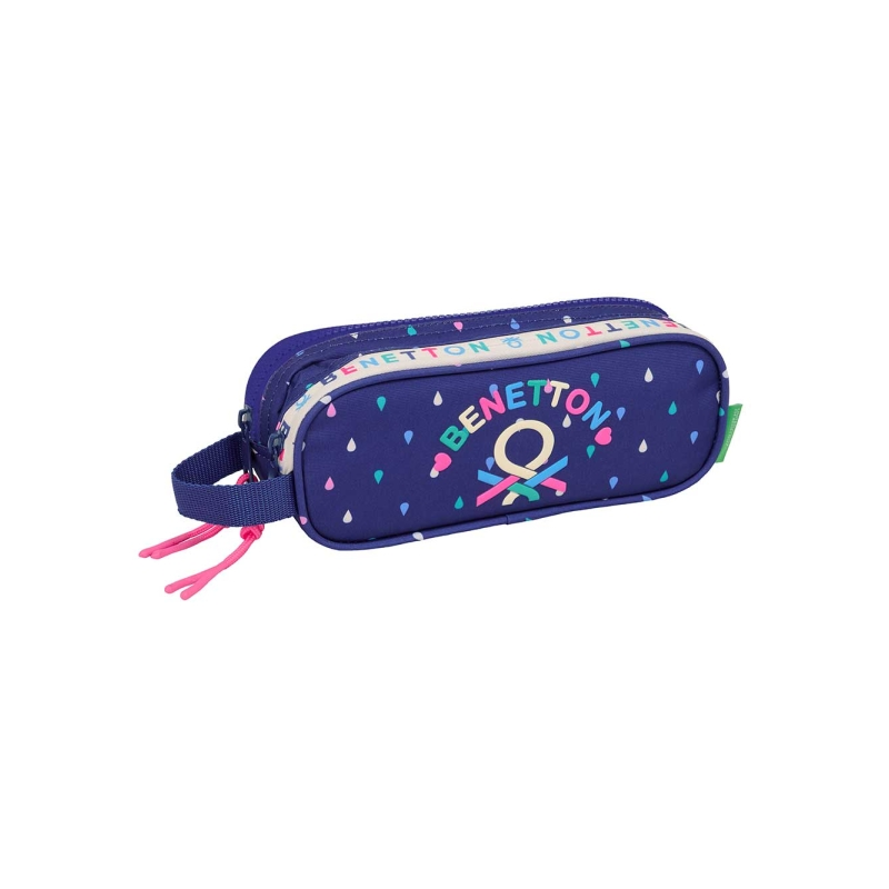 Trousse Benetton Drop 2 compartiments 1L bleu foncé