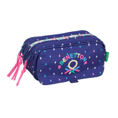 trousse bleu foncé trois compartiments