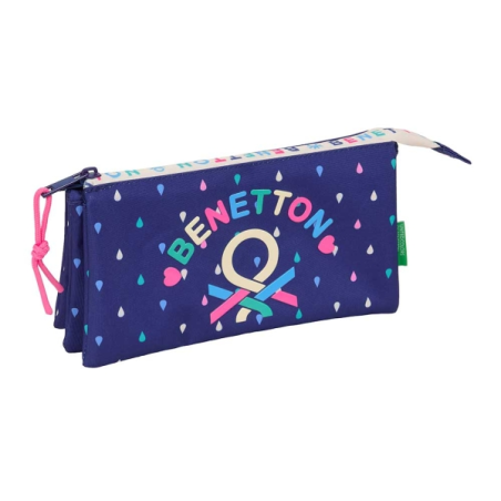 trousse bleu foncé trois compartiments