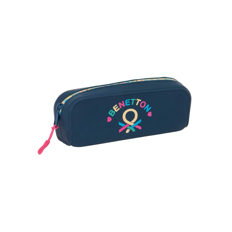 Trousse à crayons Safta Benetton Drop silicone bleu foncé 0,60L