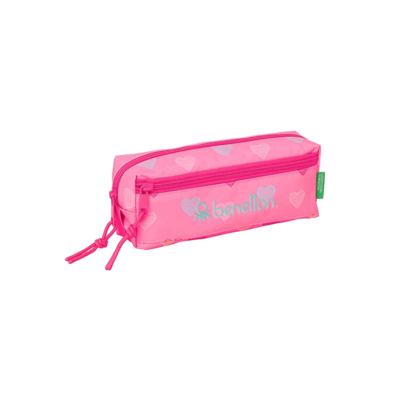 Trousse cœur Benetton 3 compartiments rose 0,98L