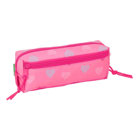 Trousse cœur Benetton 3 compartiments rose 0,98L