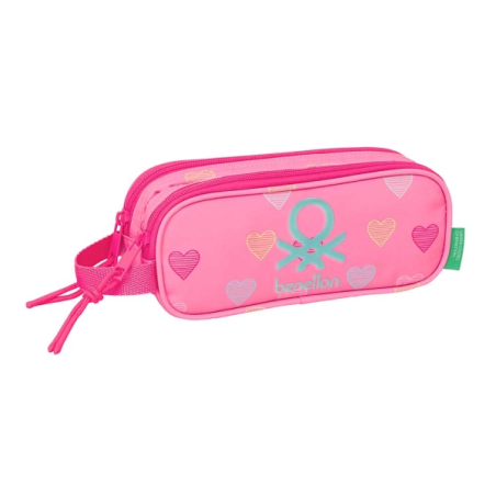 trousse cœur rose deux compartiments