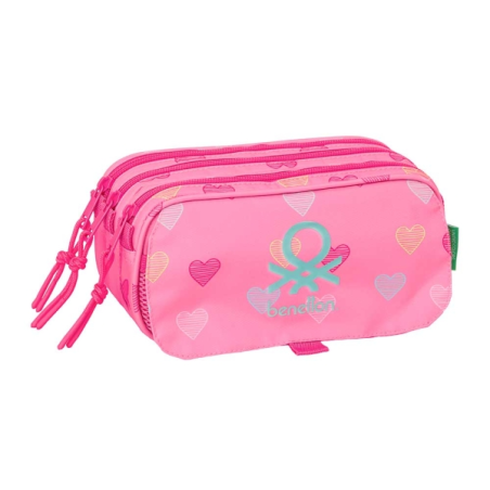 trousse cœur rose trois compartiments