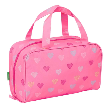 Trousse de toilette Benetton Heart 8L rose doublée