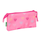 Trousse cœur Safta Benetton 3 compartiments rose 0,6L Trousse cœur Safta Benetton 3 compartiments rose 0,6L