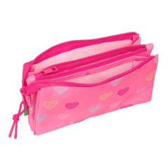 trousse cœur rose trois compartiments