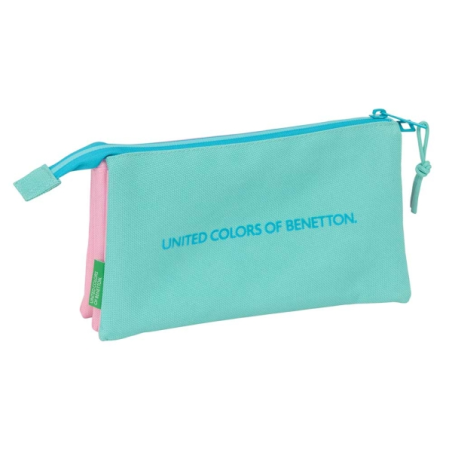 Trousse 3 compartiments Safta Benetton rose pastel 0,6L