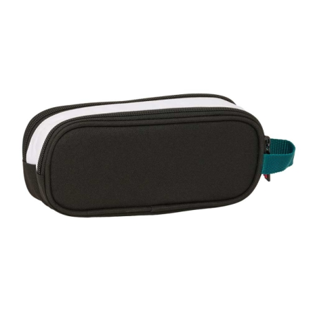 Safta Real Madrid trousse à 2 compartiments noir et blanc 21 x 8 x 6 cm