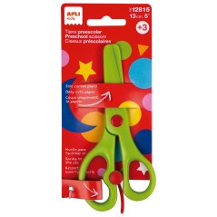 ✅ Ciseaux Préscolaires Apli 13cm - Ergonomiques - Ressort - Lames Plastique - Pointe Arrondie - Vert couleur ve en stock